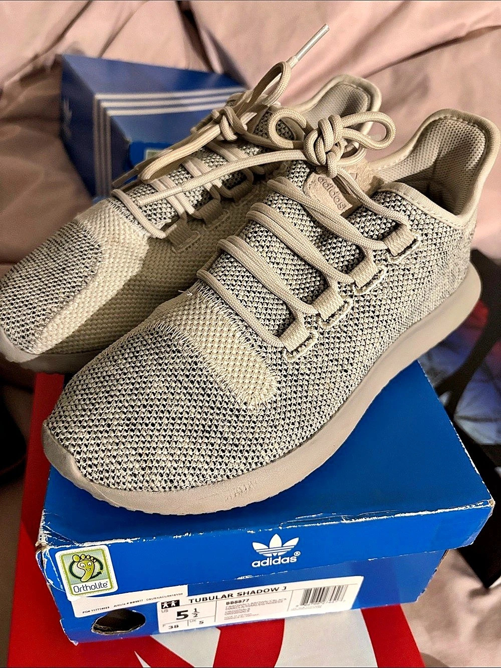 adidas Tubular Shadow J Gray Sneakers US 51⁄2